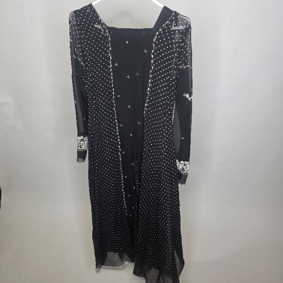 Long Dress Pakistani / Indian Suit (2 pcs) Black Long Dress - Picture 2 of 6